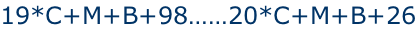 19*C+M+B+98……20*C+M+B+26